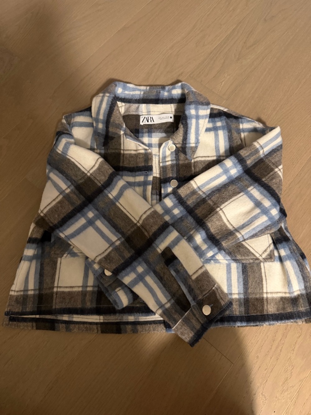 ZARA Cropped Plaid Jacket